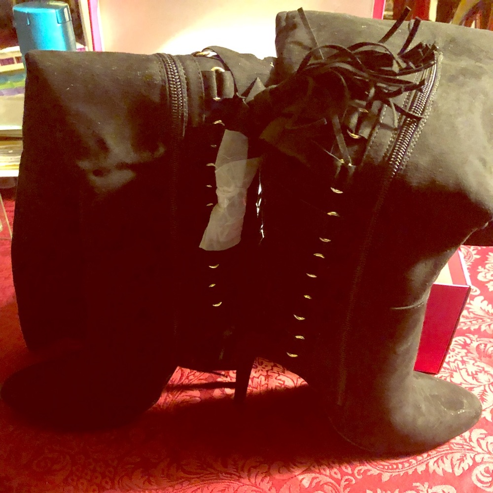 Black Knee High Boots